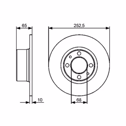 Disque de frein BOSCH 0 986 479 435 avant, plein, 1 pièce