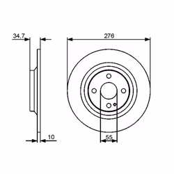 Disque de frein BOSCH 0 986 479 473 arrière, plein, 1 pièce