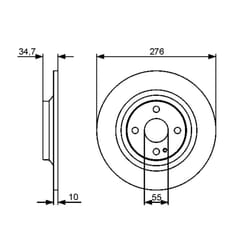 Disque de frein BOSCH 0 986 479 473 arrière, plein, 1 pièce
