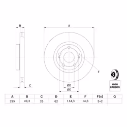 Disque de frein BOSCH 0 986 479 454 avant, ventilé, à haute teneur en carbone, 1 pièce - Vue supplémentaire 7