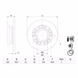 Disque de frein BOSCH 0 986 479 401 arrière, plein, 1 pièce - Vue supplémentaire 7