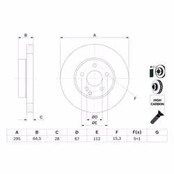 Disque de frein BOSCH 0 986 479 407 avant, ventilé, à haute teneur en carbone, 1 pièce - Vue supplémentaire 7