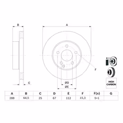 Disque de frein BOSCH 0 986 479 406 avant, ventilé, à haute teneur en carbone, 1 pièce - Vue supplémentaire 7