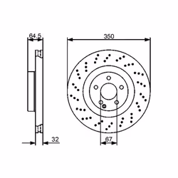 Disque de frein BOSCH 0 986 479 412 avant, ventilé, à haute teneur en carbone, 1 pièce - Vue supplémentaire 7