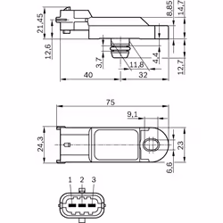 Capteur, pression de suralimentation BOSCH 0 281 002 996 - Vue supplémentaire 8