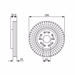 Disque de frein BOSCH 0 986 479 485 avant, ventilé, 1 pièce