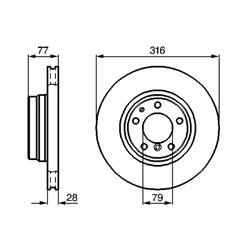 Disque de frein BOSCH 0 986 478 622, avant, ventilé, à haute teneur en carbone, 1 pièce - Vue supplémentaire 7