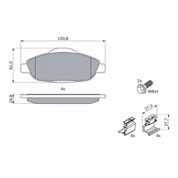 Jeu de plaquettes de frein BOSCH 0 986 494 261, avant - Vue supplémentaire 8