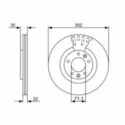 Disque de frein BOSCH 0 986 479 500 arrière, ventilé, 1 pièce