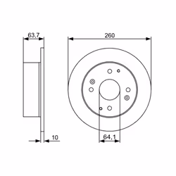 Disque de frein BOSCH 0 986 479 504 arrière, plein, 1 pièce