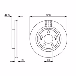Disque de frein BOSCH 0 986 479 537 avant, ventilé, 1 pièce - Vue supplémentaire 7