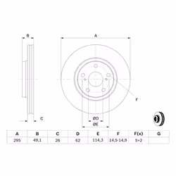 Disque de frein BOSCH 0 986 479 560 avant, ventilé, à haute teneur en carbone, 1 pièce - Vue supplémentaire 7