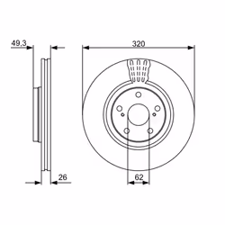 Disque de frein BOSCH 0 986 479 562 avant, ventilé, 1 pièce - Vue supplémentaire 7