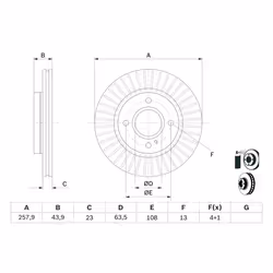 Disque de frein BOSCH 0 986 479 566 avant, ventilé, 1 pièce - Vue supplémentaire 7