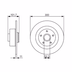 Disque de frein BOSCH 0 986 479 573 arrière, plein, 1 pièce