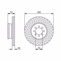 Disque de frein BOSCH 0 986 479 602 avant, ventilé, à haute teneur en carbone, 1 pièce