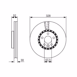 Disque de frein BOSCH 0 986 479 621 avant, ventilé, à haute teneur en carbone, 1 pièce - Vue supplémentaire 7