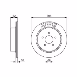 Disque de frein BOSCH 0 986 479 606 arrière, ventilé, 1 pièce - Vue supplémentaire 7