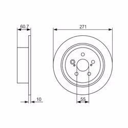 Disque de frein BOSCH 0 986 479 613 arrière, plein, 1 pièce