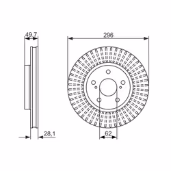 Disque de frein BOSCH 0 986 479 633 avant, ventilé, à haute teneur en carbone, 1 pièce - Vue supplémentaire 7