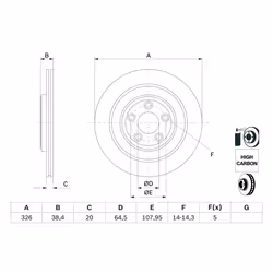 Disque de frein BOSCH 0 986 479 628 arrière, ventilé, à haute teneur en carbone, 1 pièce - Vue supplémentaire 7