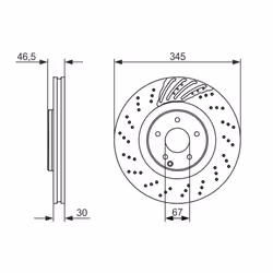Disque de frein BOSCH 0 986 479 651 avant, ventilé, à haute teneur en carbone, 1 pièce - Vue supplémentaire 5