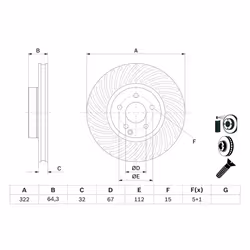 Disque de frein BOSCH 0 986 479 652 avant, ventilé, 1 pièce - Vue supplémentaire 5