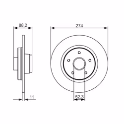 Disque de frein BOSCH 0 986 479 695 arrière, plein, 1 pièce - Vue supplémentaire 7