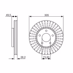 Disque de frein BOSCH 0 986 479 698 avant, ventilé, à haute teneur en carbone, 1 pièce - Vue supplémentaire 7