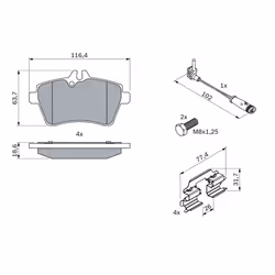Jeu de plaquettes de frein BOSCH 0 986 494 290, avant - Vue supplémentaire 8
