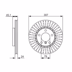 Disque de frein BOSCH 0 986 479 726 avant, ventilé, à haute teneur en carbone, 1 pièce