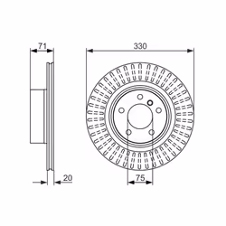 Disque de frein BOSCH 0 986 479 727 arrière, ventilé, à haute teneur en carbone, 1 pièce - Vue supplémentaire 7