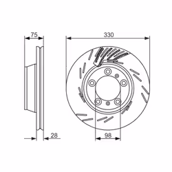 Disque de frein BOSCH 0 986 479 733 arrière, ventilé, rainuré, à haute teneur en carbone, 1 pièce - Vue supplémentaire 7