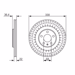 Disque de frein BOSCH 0 986 479 750 arrière, ventilé, à haute teneur en carbone, 1 pièce - Vue supplémentaire 7