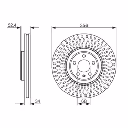 Disque de frein BOSCH 0 986 479 748 avant, ventilé, à haute teneur en carbone, 1 pièce - Vue supplémentaire 7