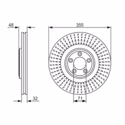 Disque de frein BOSCH 0 986 479 754 avant, ventilé, à haute teneur en carbone, 1 pièce - Vue supplémentaire 7