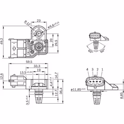 Capteur, pression de suralimentation BOSCH 0 261 230 280 - Vue supplémentaire 9