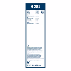 Balai d'essuie-glace BOSCH 3 397 011 428, Twin H281, 280mm, Arrière, 1 pièce - Vue supplémentaire 6