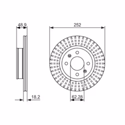 Disque de frein BOSCH 0 986 479 770 avant, ventilé, à haute teneur en carbone, 1 pièce - Vue supplémentaire 7