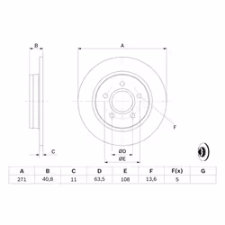 Disque de frein BOSCH 0 986 479 763 arrière, plein, 1 pièce