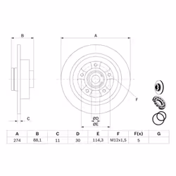 Disque de frein BOSCH 0 986 479 009 arrière, plein, 1 pièce - Vue supplémentaire 5