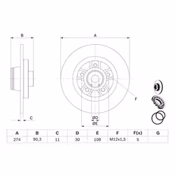 Disque de frein BOSCH 0 986 479 015 arrière, plein, 1 pièce - Vue supplémentaire 7
