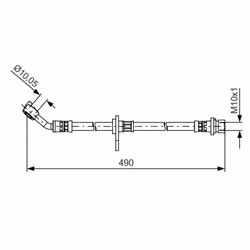 Flexible de frein BOSCH 1 987 481 521, droite