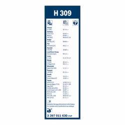 Balai d'essuie-glace BOSCH 3 397 011 630, Twin H309, 300mm, Arrière, 1 pièce - Vue supplémentaire 6