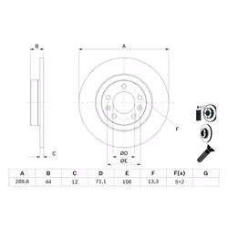 Disque de frein BOSCH 0 986 479 130 arrière, plein, 1 pièce - Vue supplémentaire 7