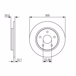 Disque de frein BOSCH 0 986 479 050 arrière, plein, 1 pièce - Vue supplémentaire 5