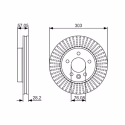 Disque de frein BOSCH 0 986 479 154 avant, ventilé, à haute teneur en carbone, 1 pièce - Vue supplémentaire 7