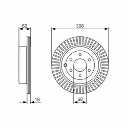 Disque de frein BOSCH 0 986 479 533 arrière, ventilé, 1 pièce - Vue supplémentaire 7