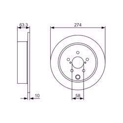 Disque de frein BOSCH 0 986 479 634 arrière, plein, 1 pièce - Vue supplémentaire 5