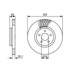 Disque de frein BOSCH 0 986 479 660 avant, ventilé, à haute teneur en carbone, 1 pièce - Vue supplémentaire 7